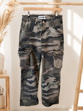 Disclosure Womens Camo Cargo Pants SZ 0/24 Baggy Wide Leg Skater Y2K Streetwear